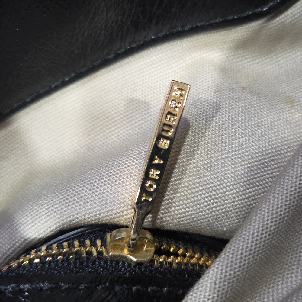Tory Burch Black Leather Clutch Bag - Picture 7 of 12